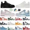 Designer Sneakers Virgil Trainer Casual Shoes Calfskin Leather Abloh Branco, Verde, vermelho, Azul, plataforma sobreposta