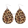 Retro Schmuck Leopard Print Wasser Tropfen Form Hoop Ohrringe Für Frauen Neue Design Vintage Temperament Party Hochzeit Geschenk