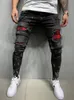 Herenjeans Distress Plaid Patch Holes Streetwear Ripped Skinny Heren Biker Slim Elastic Denim Cargo Broek Y2K Pantalones Hombre Joggers 230925