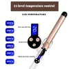 Rizadores Ajuste de temperatura Rizador de cabello eléctrico Long Curling Tong Wand 9-38 mm Profesional Rizador de cabello Pantalla LCD 230925