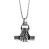 Pendentif Colliers Personnalité Creative Titanium Steel Collier Ne se décolore pas Fitness Fist Haltère Sports Punk Hip Hop Power Jewel344G