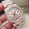 36 mm moda Rose Gold Men Automatyczne mechaniczne jubileuszowe projektant bransoletki damski damski zegarek Diamentowe zegarki zegarki na rękę 20289W