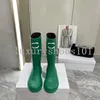 Bottes de pluie de créateur Bottes pour femmes Chaussures en PVC Noir Rev Botte en caoutchouc Mode Rainboots Apparence Burst Montre Supérieure Vert Blanc Chaussures d'eau avec boîte