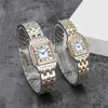 Montres pour femmes cadran or argent en acier inoxydable montre à quartz avec diamant glacé montre montres élégantes montre de luxe g256V