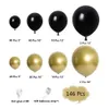 Other Event Party Supplies 146pcs Black Gold Balloon Garland Arch Kit Chrome Latex Balloon 30th 40th 50th Birthday Party Balloons Decorations Supplies 230923