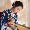 Roupas étnicas Japonês Tradicional Kimono Vestido com Obi Impressão Flor Japão Vestidos Traje Mulheres Senhoras Geisha Haori Yukata Terno FF3667