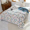 Blankets Nordic Leisure Blanket Cotton Gauze Towel Soft Blanket Sofa Towel Four Seasons Adult Bed Cover Small Flowers Sheet Boho Decor YQ230925