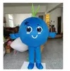 Halloween azul mirtilo mascote traje prop mostrar boneca dos desenhos animados traje traje humano