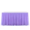 Tafelrok 6FT Tule Tutu Tafelrok Bruiloft Servies Doek voor Babyshower Verjaardag Banket Bruiloft Tafels Cover Home Decor Party 230925