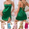 Mulheres sleepwear nightwear sexy mulheres senhoras cetim seda camisola renda lingerie verão gelo suspender saia pijama noite vestido