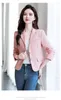 Damespakken Herfst Groen Kantoor Dame Blazers Roze Single Breasted Elegante Kleding Lange Mouw Casual Witte Jas 2023 Mode