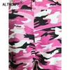 Kvinnor Pants S streetwear kamouflage hip hop last kvinnor hög midja svettbyxor pojkvän byxor camo pantalon femme 230925