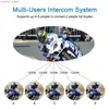 Walkie Talkie ejeas V6 Pro Helmet Intercom Headset Motorcycle Bluetooth 1200m Interphoneコミュニケーター6人のライダー用フルデュプレックス防水IP65 HKD230925