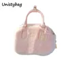 Unistybag moda sacos de ombro na moda mensageiro saco crossbody para mulheres casual peludo kawaii bolsas mão doce 220923