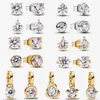 2023 여성을위한 새로운 925 실버 스터드 귀걸이 CZ 펜던트 DIY FIT Pandoras Talisman Lab Grown Diamond Earrings 도금 된 14K 금을 가진 여성 디자이너 보석 패션 매력