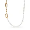Collier chaîne clouté Pan Moments authentique en argent sterling 925 avec zircone cubique transparente bricolage bijoux fins collier de créateur 382451C00-45