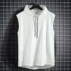 Herrtankstoppar 2023 Fashion Zipper Cardigan tröja Mens ärmlös huvvästjacka plus storlek S-4XL streetwear hoodies