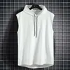 Men's Tank Tops 2023 Fashion Zipper Cardigan Sweater Mens Sleeveless Hooded Vest Jacket Plus Size S-4XL Streetwear Hoodies