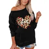 Damen Hoodies Leopard Love Print Valentinstag Hoody Streetwear Niedliche Frauen Pullover Punk Style Übergroßer Hoodie 2023 Sudaderas