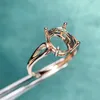 Cluster Rings Meibapj 8 10 Fashion Zircons Ring Seting Diy Tomma hållare för kvinnor REAL 925 Sterling Silver Fine Charm smycken