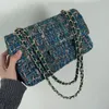 Mini sac à bandoulière en tweed de luxe Designer Ling Ge tissé petit sac à bandoulière de style parfumé sac hobo à chaîne rose de haute qualité sac à main pour femme petit sac carré