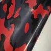 Red Black Large Camo Vinyl For Car Wrap With Air Release Gloss Matt Camouflage Stickers Truck graphics self adhesive 1 52X30M 5295u