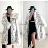 Women's Fur Faux Fur Fashion Women Winter Coats Faux Fox Fur Coat Lady Casual Snow Leopard Print Fur Jacket Female Thick Warm Plush Outerwear Clothing YQ230925