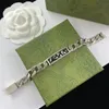 Herrkedja armband silverhalsband designer smycken set tjocka kedjor länk emaljhänge halsband hip hop kärlek armband med låda d-5
