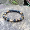 SN0378 make you own beaded bracelet Man tiger eye gold buddha head bracelet lave stone jewelry mala jewelry bracelets239t