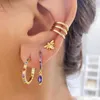 Hoop Earrings Gold Silver Plated Stud Clip Women's Bee Jewelry 2023 Accessories Gift For Girl