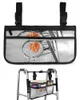 Сумки для хранения Баскетбольная спортивная стрельба Серая сумка для инвалидной коляски с карманами Подлокотник сбоку Чехол для ходьбы с электросамокатом
