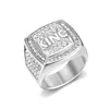 Hip Hop Square Stainless Steel KING Letters Casting Ring Bling 18K Gold Plated Men's Ring Jewelry