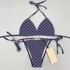 Modedesigner ungdomsflicka bikini set heta klassiska bokstäver badkläder kvinnor baddräkt damer sexig kedja bandage strand baddräkt avslappnad moderskap tongs toppar bh