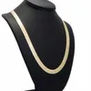 Mens Flat Herringbone Chain 14K Gold Plated 9mm 24 Necklace213A