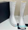 High Boots Designer Knee Rainboots mode kvinnor vinter sexiga varma skor