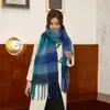 Colorful Candy Ac the Same Style of Autumn and Winter Imitation Cashmere Scarf Women's Rainbow Thick Whisker Plaid Tassel Shawl