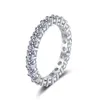 Hurtownia niestandardowa 925 STRINLING srebrna vvs d moissanite eternity weselna obiecuje obiecaj Diamond Fine Biżuter