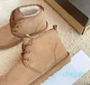 Varumärke män kvinnor kastanj chukka mjuk fotled stövlar shearling päls ull vinter snöskor snörning stövlar designer plattform bootie skor