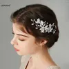 Haarspangen Braut handgemachte Blumenkamm Frau Perlen Legierung Haarspange glänzende Strasssteine für Hochzeit Blumenschmuck Heapiece