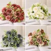 Gedroogde bloemen Vintage 1 bos kunstzijden bloemen Hoge kwaliteit herfstpioen koekoek Kerstbruiloft Familiekamerdecoratie Pos 230923