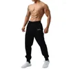 Calças masculinas soltas carta impressão cordão elástico na cintura calças outono casual jogger sweatpants com bolsos