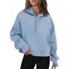 Sweat à capuche court zippé pour femme, manches longues, pull en polaire, tenues d'automne