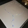 ペンダントネックレス韓国のファッションY-Shared Water Drop Gold Color Women for Women Shiny Collar Chain Long Neck Jewelry Gifts