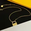 colares de corrente colar de designer para mulheres aço inoxidável banhado a ouro letra f lock pingente borlas colar de cristal incrustado correntes de pérolas menina jóias presente