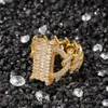 18 -karatowe pierścienie złota z kamieniem CZ lodowe ringu hiphopa marka projekt luksusowy biżuteria hip -hopowa pełna klaster dimaond Pierścienie 309n