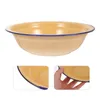 Servis uppsättningar Emalj Soup Bowl Basins Simple Creative Plate Home Emamelware Praktiska stora containrar