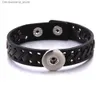 Bracelets de charme Nouveau 18MM Snap Bouton Bijoux En Cuir Marron Noir Snap Bracelet Mode À La Main Tressé Corde Chaîne Bracelet Fit Hommes et Femmes Q230925