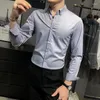 Men's Dress Shirts High Quality Non-ironing Men Fashion Cotton Long Sleeve Shirt Solid Slim Fit Male Social Casual Business White Black