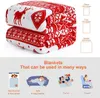 Blankets Christmas Fleece Blanket Throw Snow Reindeer Red Holiday Home Decor For Bed Couch Sofa