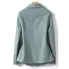 Women's Leather Sheepskin Coat Fashion Turn-down Collar Single-breasted Real Blazer Jackets High Quality Ladies Lambskin Jacket